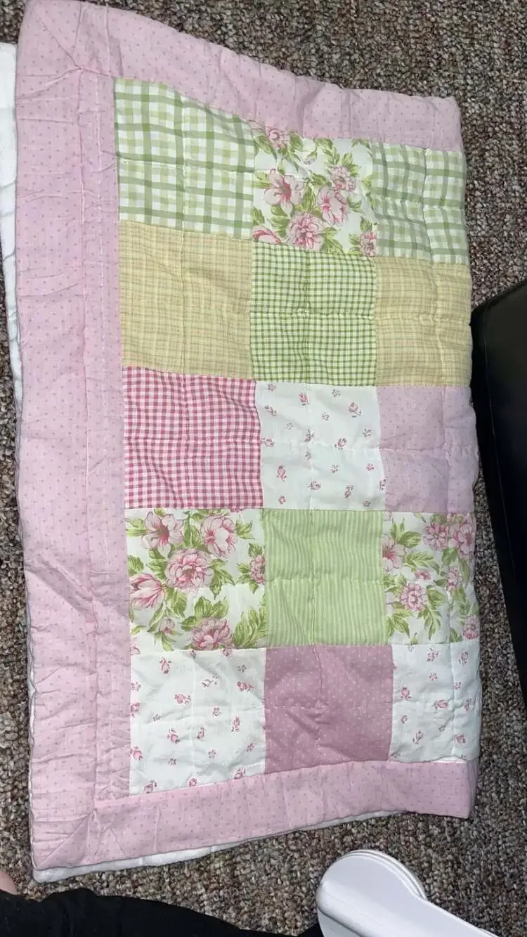 Vintage Floral Patchwork Quilt Pillowcase